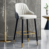 Theo 現代風皮革實木高腳吧檯椅